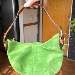 COACH Suede Kelly Green Purse